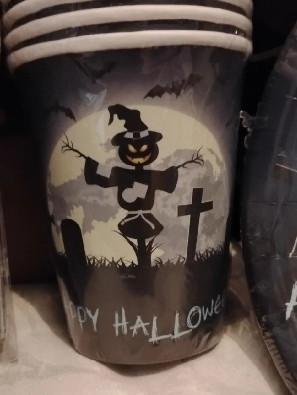 Happy Halloween Party Plates, Napkins & Cups Set Service For 25 Spooky Witch Fun